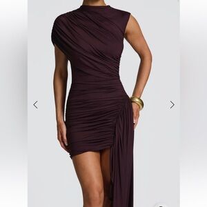 Chic One-Shoulder Dress in Deep Purple